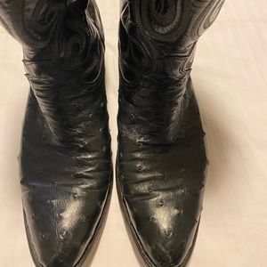Men’s Black Dan Post Ostrich/Leather boots size 10
